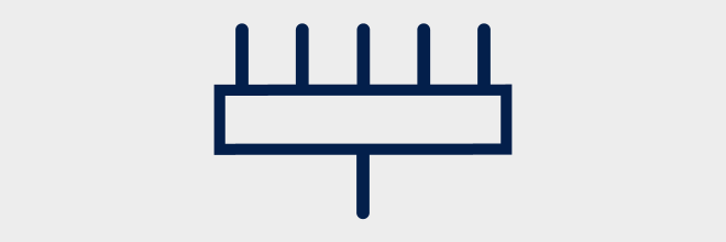 Bord verdeelkast 5 leidingen - Eendraadschema symbolen